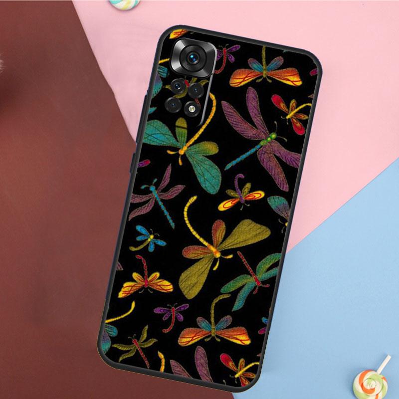 Цветочный Радужный Чехол с Стрекозой Для Xiaomi Redmi Note 13 Pro 14 12 11 9 10 9S 10S 11S 12S Redmi 10C 12C 13C 14C