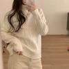 Женский свитер, новый французский ретро-свитер с высоким воротом, женский свободный ворсистый воротник, ленивый ветровой топ