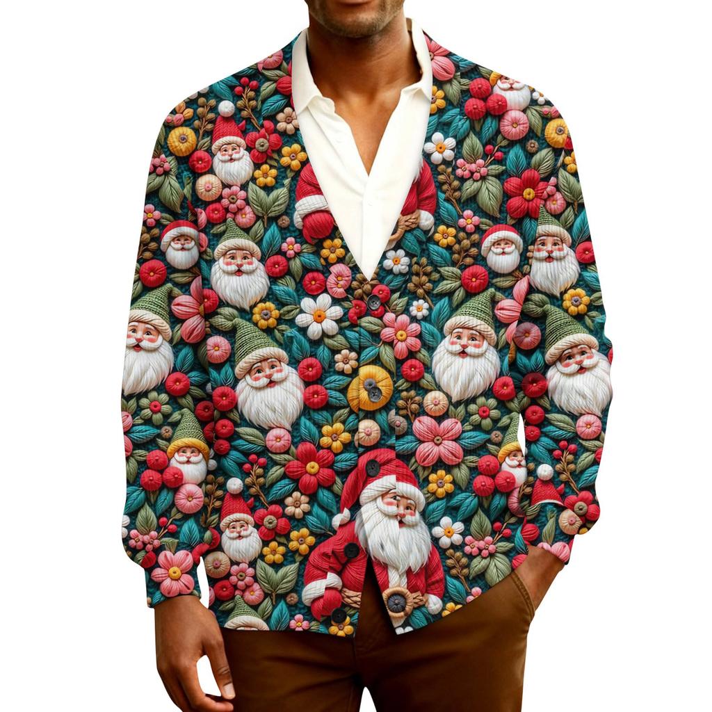 Мужской кардиган с длинным рукавом, рубчатой вязки