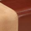 Bank Turnbock Design 160 cm Brown Genuine Leather Solid Wood Acacia