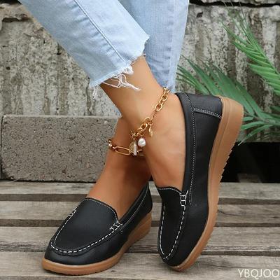 Женские Новые Женские Оверсайз На Толстой Подошве Нескользящие Простые Одинарные Туфли Повседневные и Удобные Кроссовки на Танкетке Zapatillas Mujer