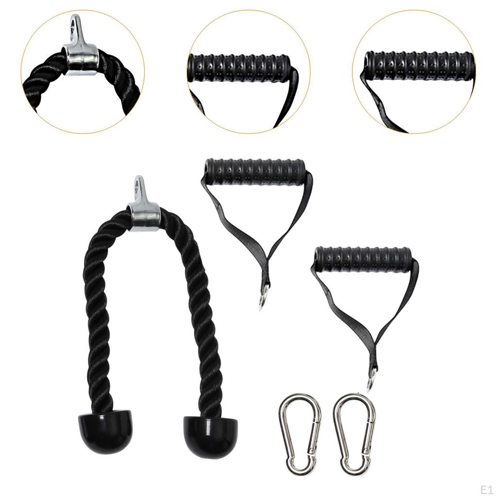 Tricep Rope Pull Down Cable Attachment Nylon Nonslip Handle Accessories