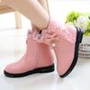 Ботинки для девочек Осень и Зима Корейские Ботинки Принцессы Полусапожки Детские Зимние Ботинки Плюшевые Ботинки Средней Высоты для Девочек