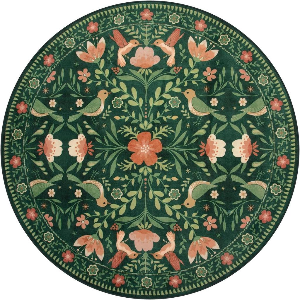 Круглый ковер для гостиной, складной, машинная стирка, персидский этнический стиль, коврики для кофейного столика, прикроватные коврики для спальни, шерстяные ковры для гардеробной