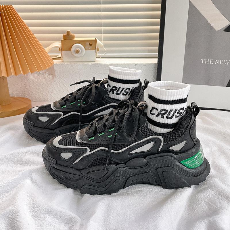 Модные весенне-осенне-зимние дизайнерские дышащие сетчатые туфли для женщин, модные спортивные кроссовки на платформе, женские однотонные Tenis De Mujer