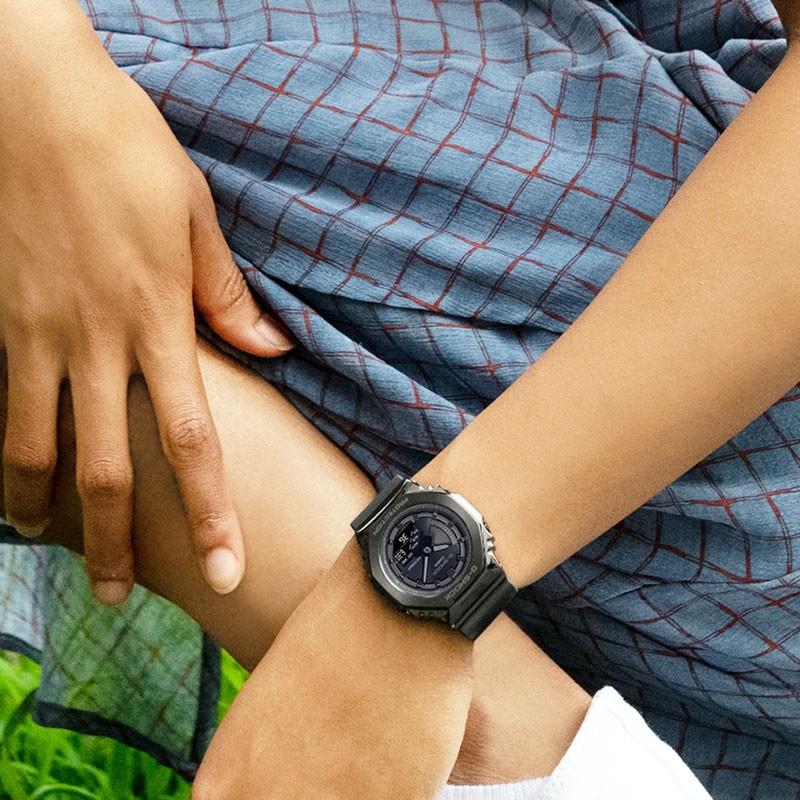 Casio Фермерский Дуб Модные Водонепроницаемые Спортивные Кварцевые Часы Пластиковый Ремешок Японские и Корейские Часы Женские Часы Черный Циферблат GM-S2100B-8APR