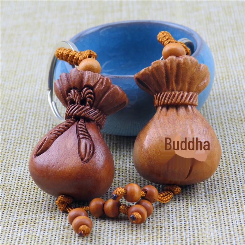 Брелок-подвеска в виде тыквы Pixiu из красного дерева с 3D-резьбой