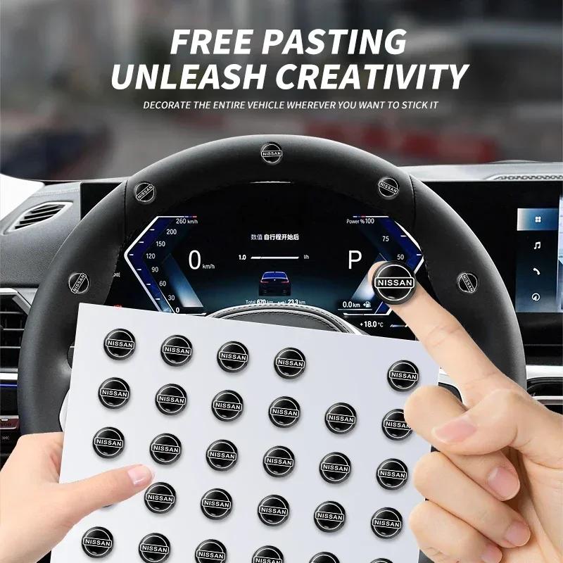 2025 For Nissan 2/5/10Pcs Car Door Keyhole Sticker Auto Lock Decoration Protection Decal For Nissan Nismo Micra Qashqai Altima M