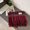 Christmas Atmosphere New Red Plaid Scarf Women's Winter Versatile Thickened Senior Sense Student Warm Scarf