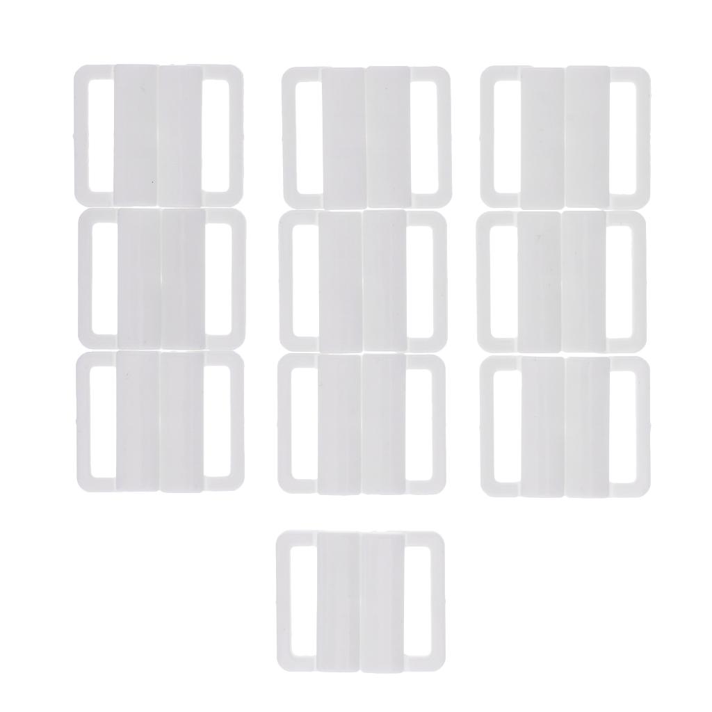10 комплектов зажимов для бюстгальтера, купальников, кликеров, бикини, застежка спереди, зажимы с пряжкой, белые