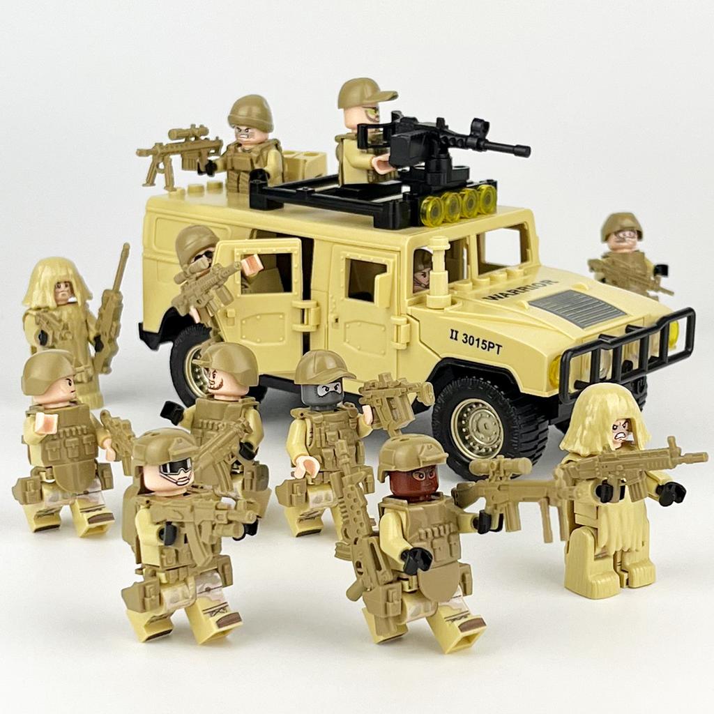 Military Series Desert Off-road Vehicle Camouflage SWAT Doll Children's Building Blocks