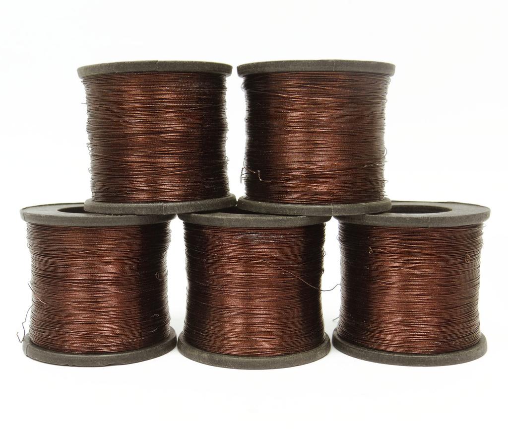 Лот из 5 шт. Полиамидная коричневая катушка для стегальной машины с металлическим шитьем