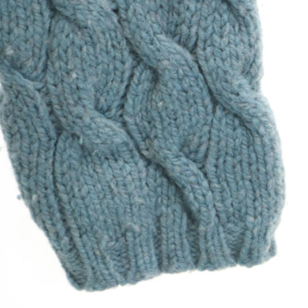 L.L.BEAN 90s Old 3D Long Sleeve Turtleneck Sweater S Blue Knit Outdoor Women Used