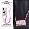 KEYSION Crossbody Strap Phone Case for VIVO V50 Lite 5G Cute Cartoon Long Lanyard Mirror Shockproof Cover for VIVO V50 Lite