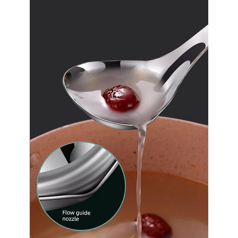 316 Stainless Steel Spoon, Large Household Soup Spoon, Deepened Design, Wall-Mountable, Large Head Spoon, Hot Pot Spoon