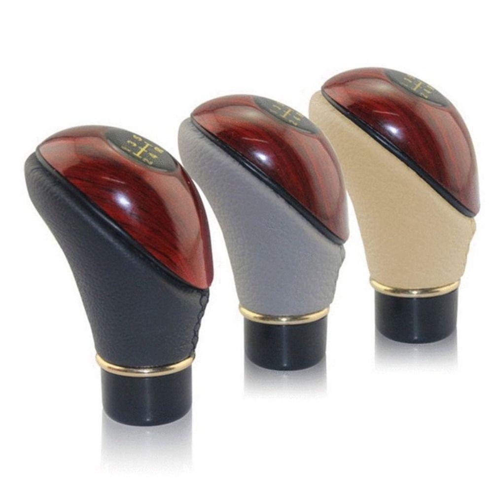 Knob Gloss Imitation Peach Wood Manual Gear Stick Knob Shift Shifter 5-Speed Lever Car Shift Knob
