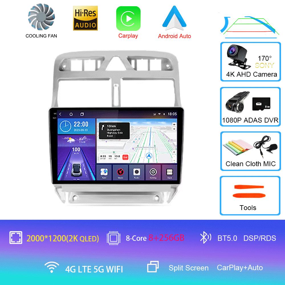 Car Radio Android 14 For Peugeot 307 1 2001 - 2008 Multimedia Video Player Navigation GPS No 2din 2 Din DVD