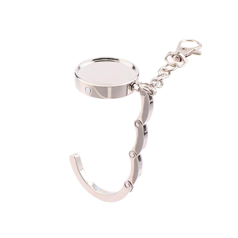 Простой круглый металлический складной крючок-держатель для сумки, портативные крючки для сумок, брелок, подвески для стола, многоцелевой нескользящий крючок