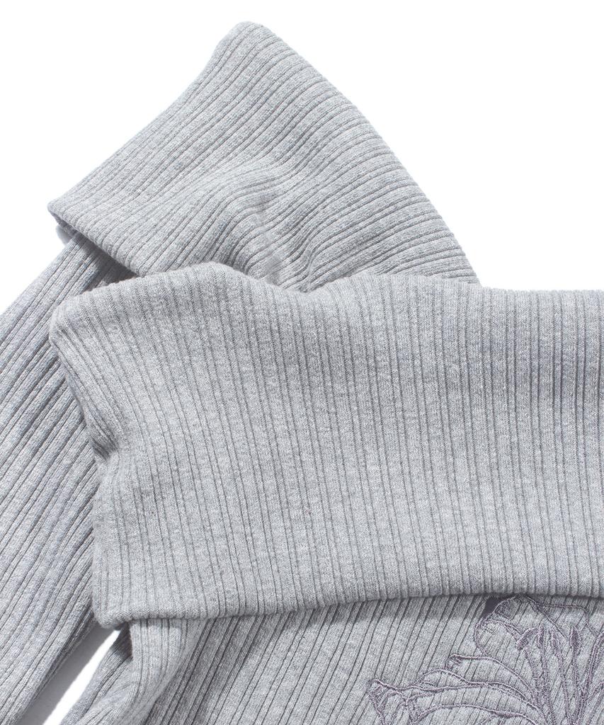 ANOTHER A Asymmetrical Off-Shoulder Top_Melange Gray