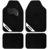 Car Mats - MOMO - Complete 4-piece Set - Black and White - Non-slip - Universal