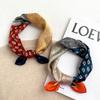 100% Pure Silk Scarf Women Neck Hair Band Foulard Square Small Headband  Fashion Print Neckerchief Scarves Bandana 53*53cm