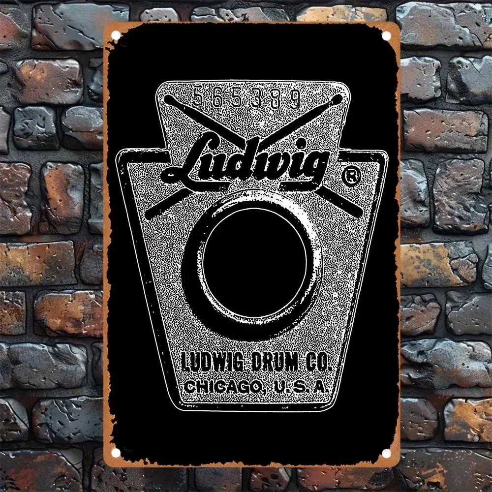Ludwig Snare Drum Vintage Metal Poster, Rust Resistant Aluminum Sign.Ideal for Home Decor, Easy To Hang. A Gift for Music Lovers