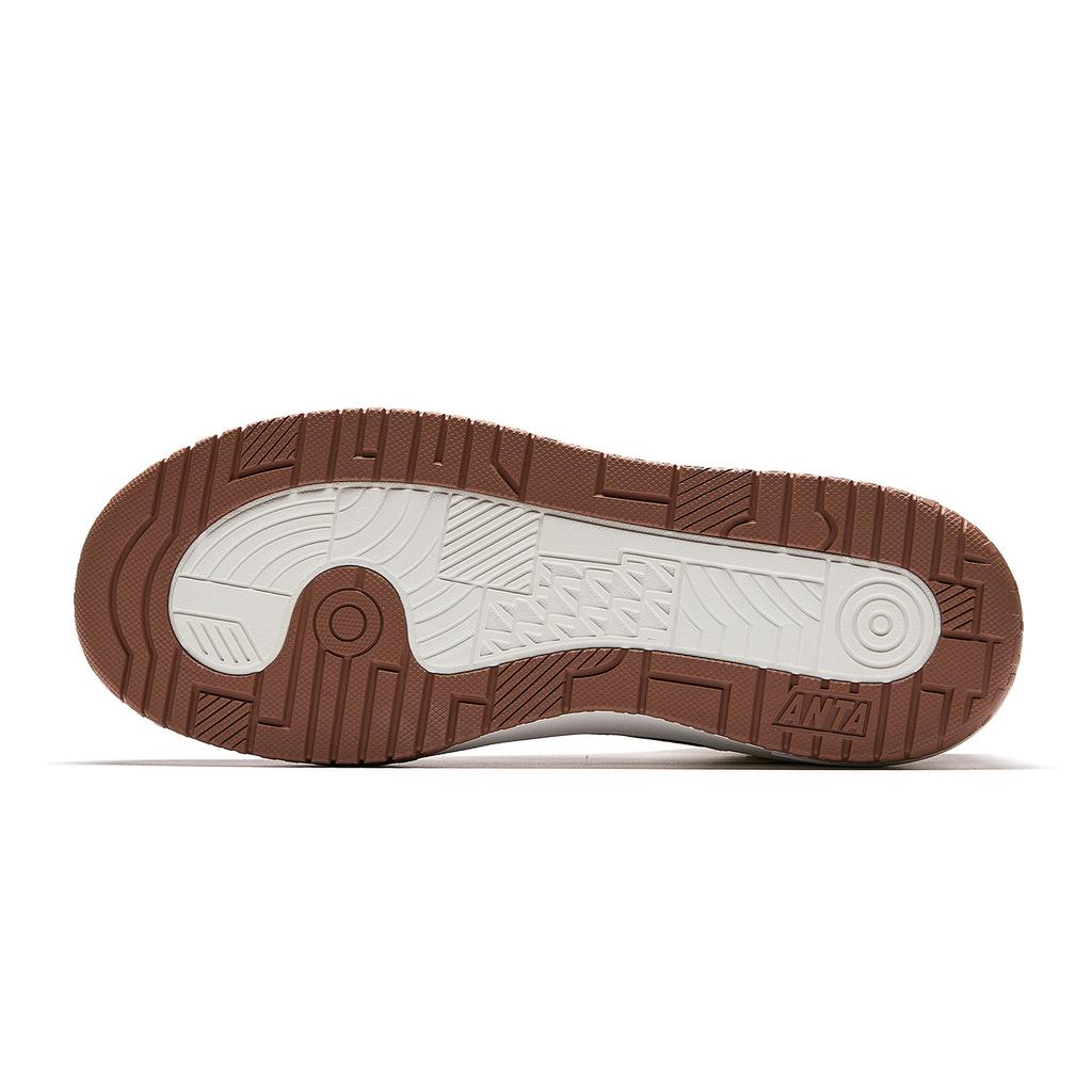 Anta Street Warrior 3 Синтетическая кожа Нескользящие Износостойкие Повседневные Высокие Кеды для Скейтборда Мужские Кроссовки Слоновая кость-Белый Малиновый 912548087-1