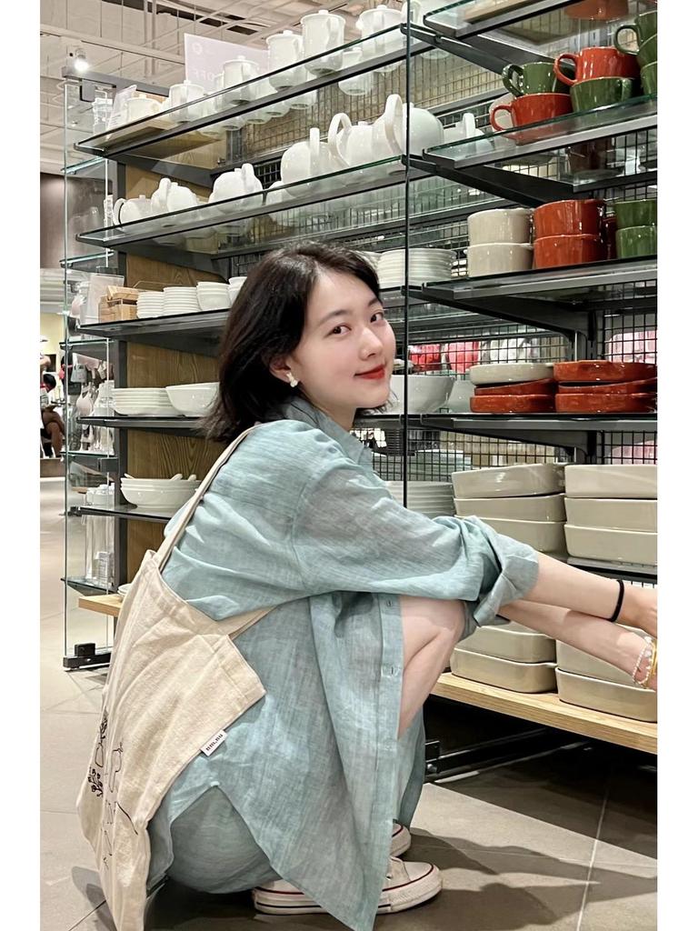 2024 Summer Tencel Ramie Sunscreen Light Suit: Cool, Skin-Friendly, Breathable Shirt & Shorts