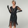 Gatsby Dress Hand-Embroidered Beaded Sequin Dress Banquet Dress V-neck Short Sleeve Dress