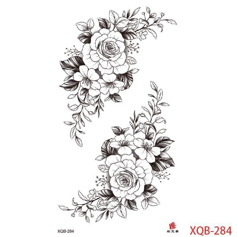 1PCS Waterproof Tattoos Temporary Tattoo Sticker Flowers Rose Body Tattoos for Women Art Arm Hand Tattoos Wolf Tiger Lion Painting Tatoos