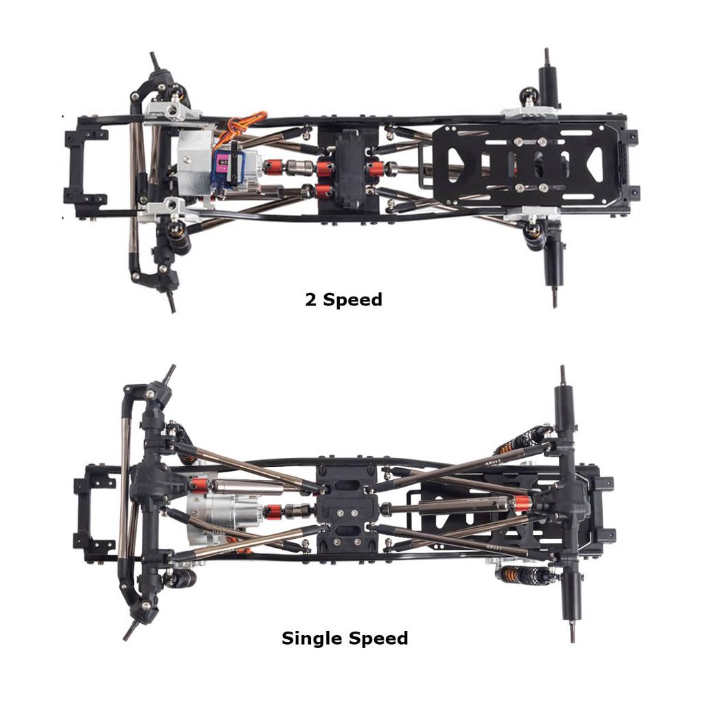 1/10 Axial SCX10 Metal Frame Crawler Strong Chassis Aluminum Alloy 2 Speed/Single Speed Frame RC Upgrade Part