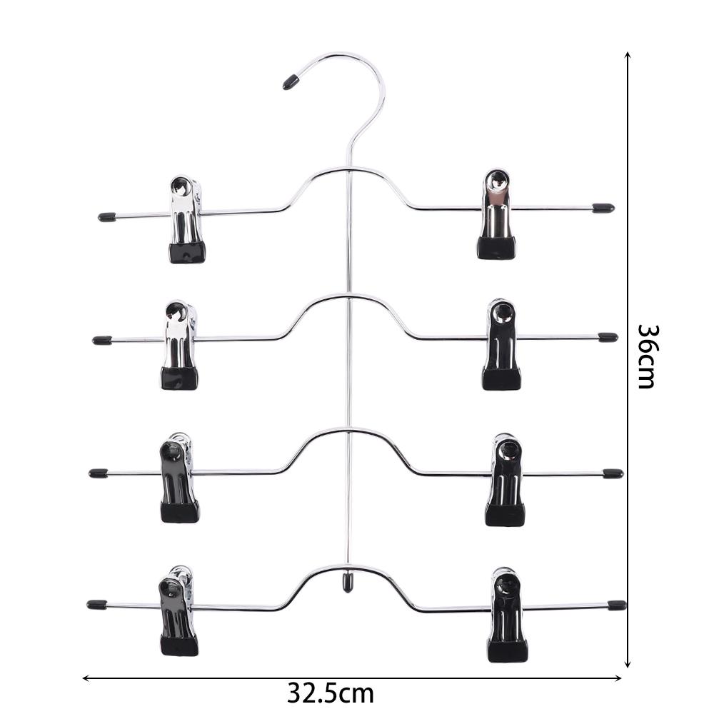 Multilayer Stainless Steel Space Saving Storage Organizer Racks Trousers Clip Hangers Holder