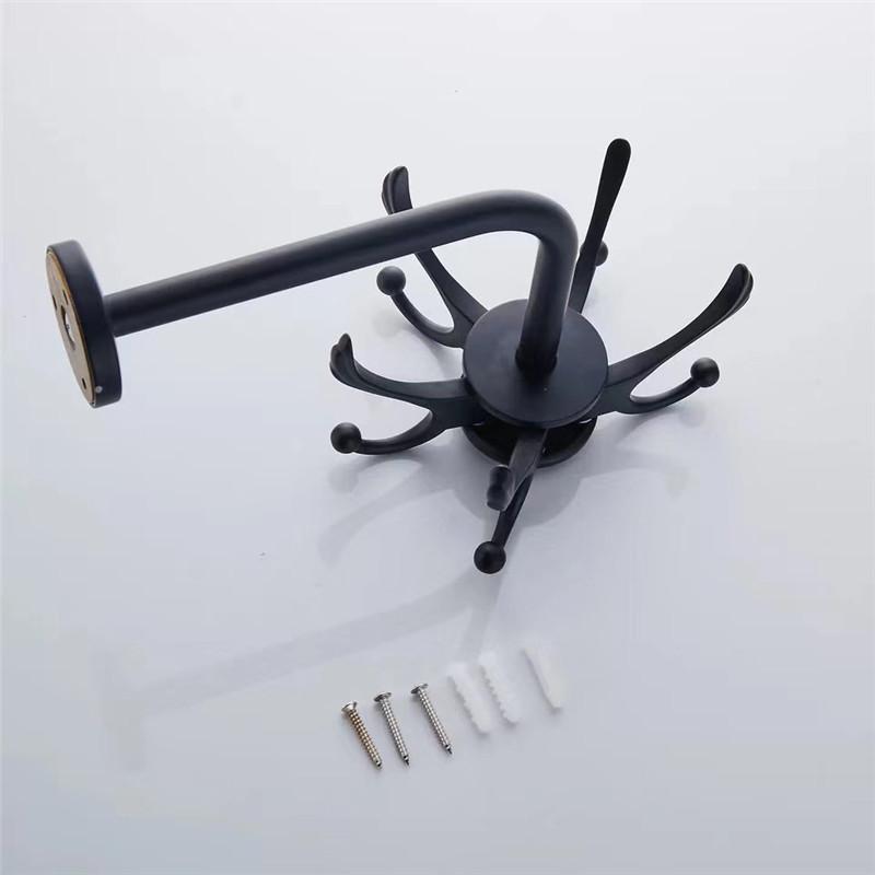 Tuqiu Bathroom Towel Hooks Wall Robe Hooks Black Kitchen Hanger Hook Gold Key Hat Bag Hanger Holder Clothes Hook 5 colors