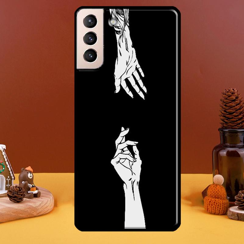 Аниме эстетический черный чехол для телефона Samsung Galaxy S20 FE S21 S22 Note 20 Ultra Note 10 S8 S9 S10 Plus Cover