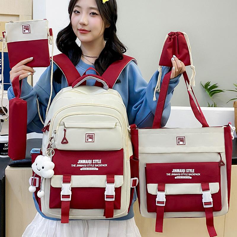 Schoolbags for Children Elementary School Students  Girls Junior High School Students  High School Five Piece Backpack