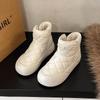 2024 зима новые бархатные теплые короткие сапоги на толстой подошве женские утолщенные хлопковые туфли с круглым носком корейская версия зимние сапоги для хлеба