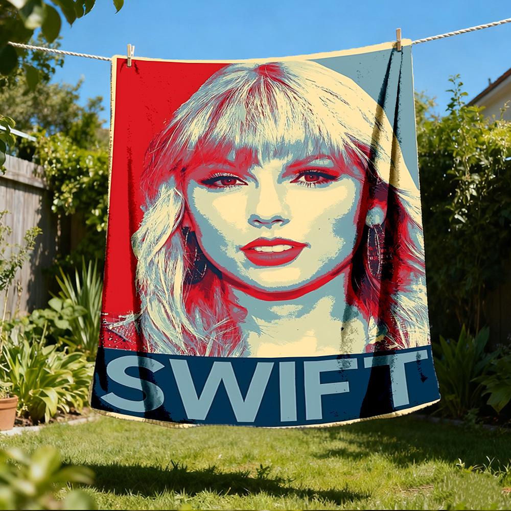 1 шт. Фланелевое одеяло Тейлор Свифт для улицы, Уютное и теплое, Мягкое, Для игр, Дневного сна, Кемпинга,