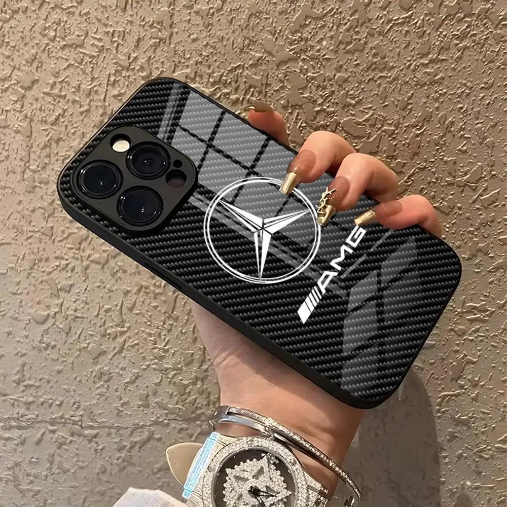 GLC GLB rastar-Крутой Чехол Для Телефона Для IPhone 15 Pro Max 14 Pro 12 11 13 Mini X XR XS 16 Plus SE Стекло M-Mercede-B-Benz-A-AMGS Задняя Панель