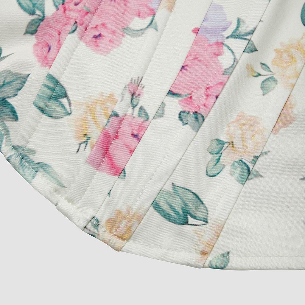 Women's Sexy Hottie Low Cut Backless Floral Wrap Diamond Fishbone Waist Tie Small Tank Top