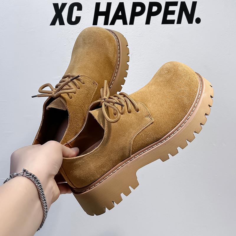 Мужские туфли Derby на толстой подошве, качественный минималистский стиль, для отдыха на природе, вечеринок, повседневные, красивые, на толстой подошве, для молодежи