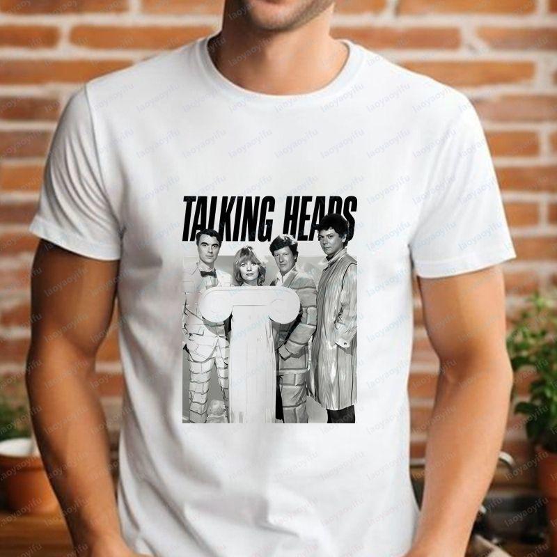 Talking Heads - Trendy Harajuku Short-Sleeved Shirt for Both Unisex and WoUnisex, Patterned, 100% Cotton T-Shirt