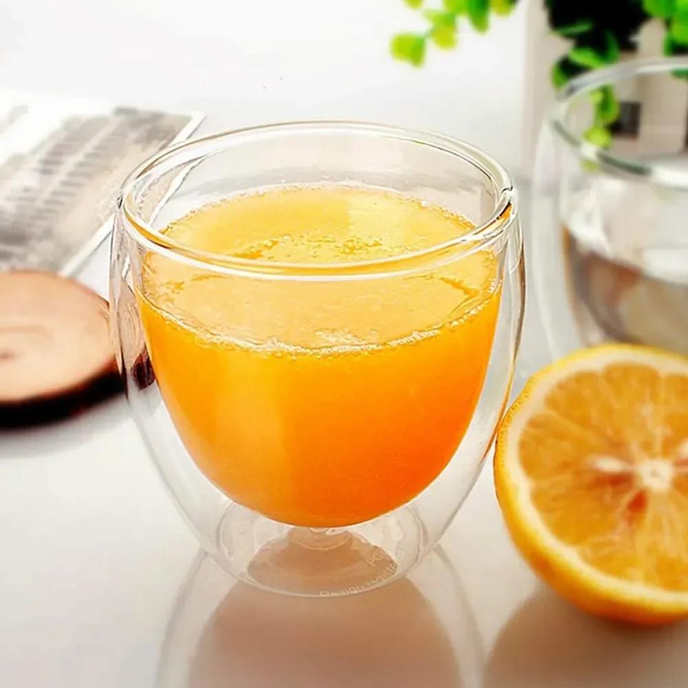 Набор из 6 стеклянных кружек для кофе с двойными стенками, 5 размеров, прозрачная изолированная стеклянная кружка с двойными стенками для капучино, чая, эспрессо, латте