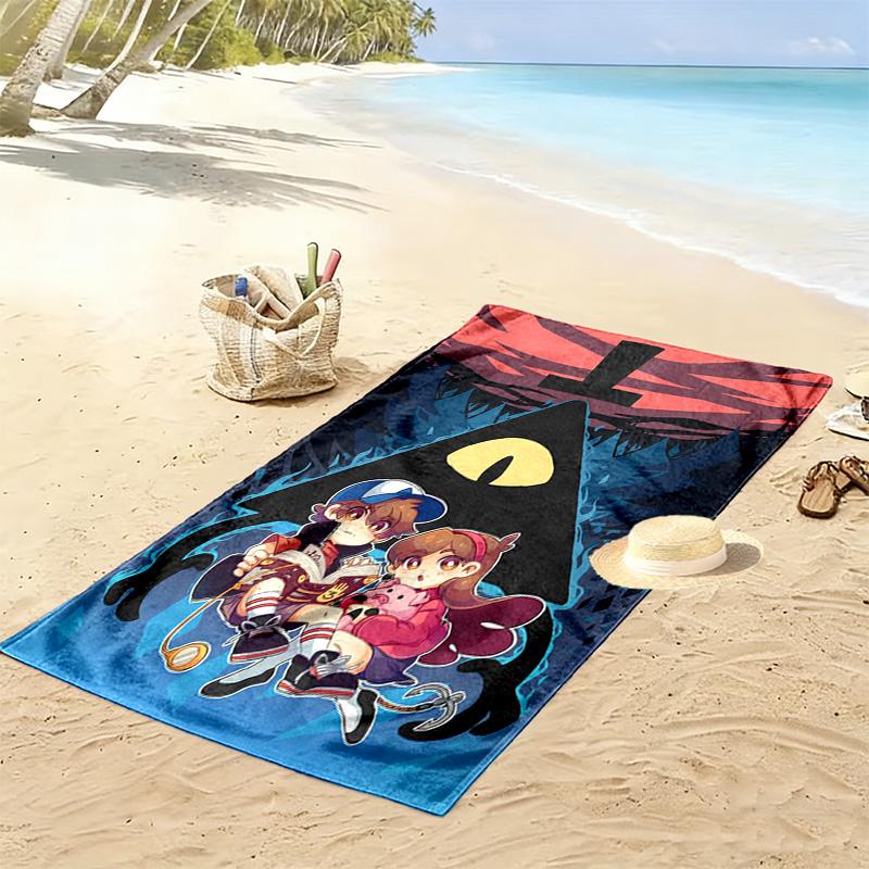 Gravity Falls theme 2D Flat Print Beach Towel, Large Soft Quick Dry Towel for Beach Camping SwimmingXSTJ0915584