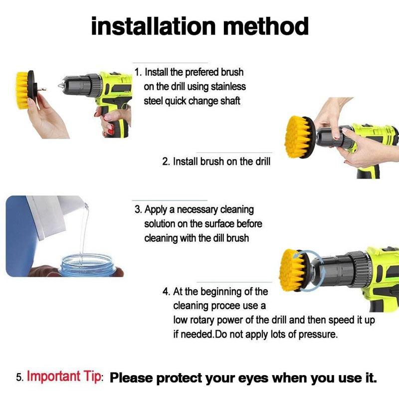 Drill Brush Cleaner Scrubbing Brushes for Bathroom Surface Grout Tile Tub Shower Kitchen Auto Care Cleaning Tools