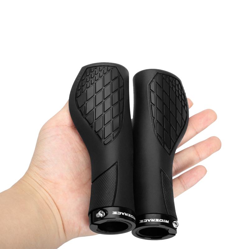 Bicycle Handlebar Grips TPR Rubber Comfy City Mountain Bike Scooter MTB Soft Cycling Handle Bar Cover End Non-slip Aluminum Lock