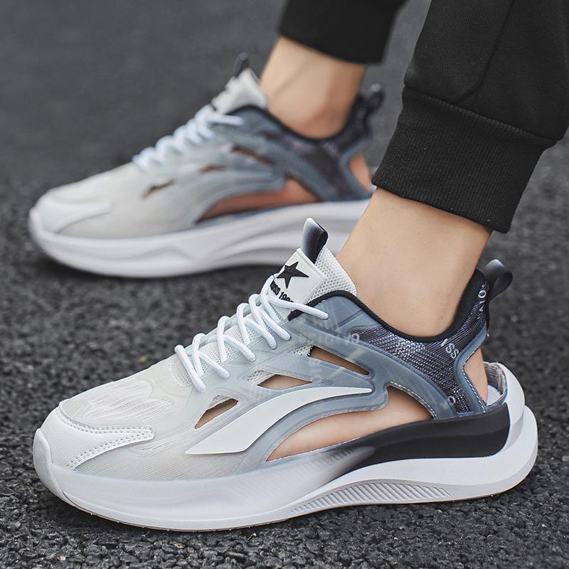 Мужские спортивные сандалии, летние женские пляжные туфли, белые школьные сетчатые кроссовки для бега, парная обувь, дышащие, большого размера