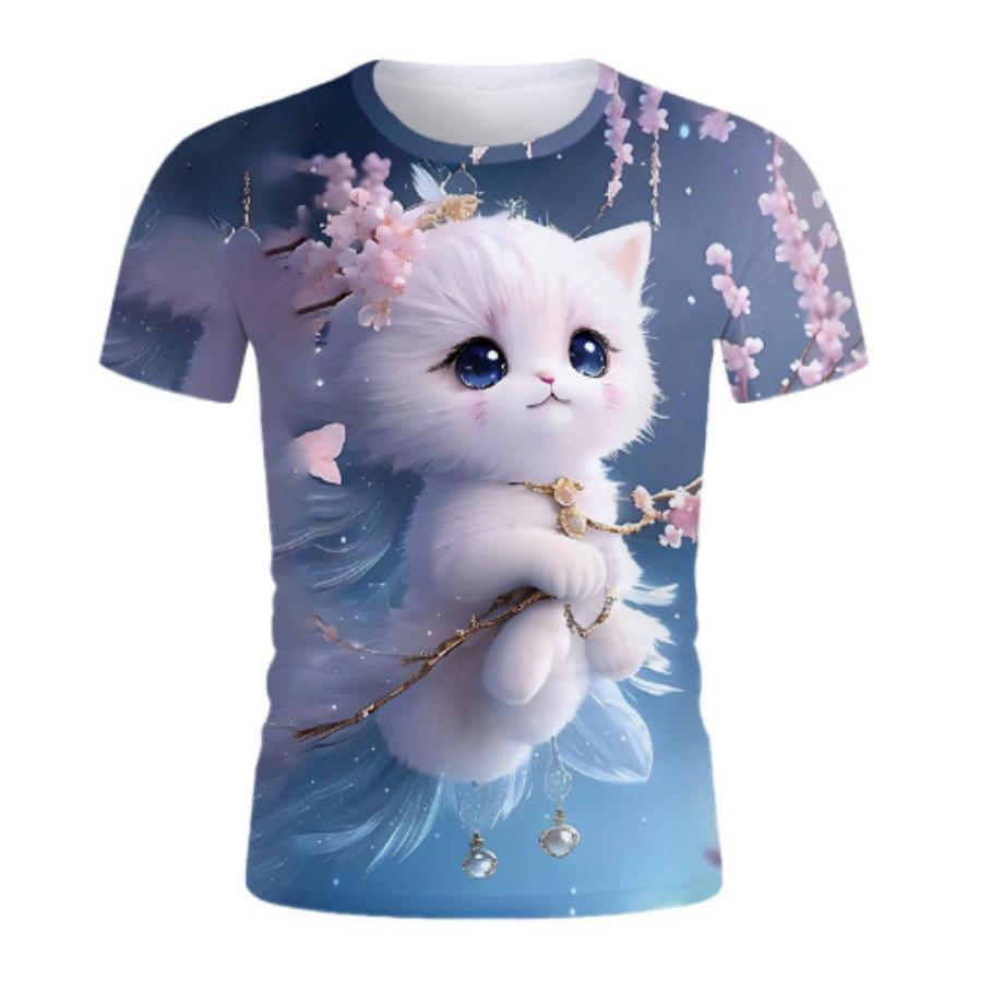 Женская футболка с короткими рукавами и 3D-принтом, праздничная, выходного дня, с круглым вырезом, летняя