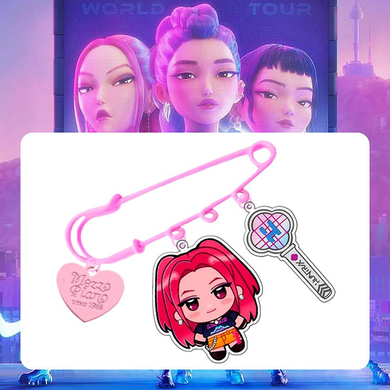 Кпоп Охотники на демонов Брошь Акриловая печать Подвеска Мультяшная Милая Аниме Периферия Значки Сумка Шляпа Одежда Аксессуары Подарок для фанатов