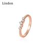 Lindon Classic Copper Alloy Zircon Ring Ladies Jewelry Wedding Promise Party Gift
