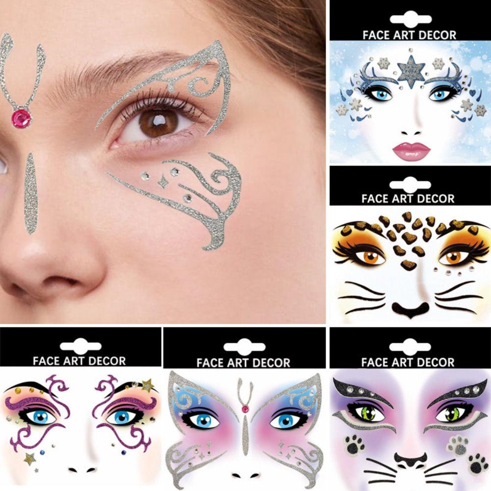 Glitter Face Stickers Shining Face Art Decor Glitter Makeup Stickers Theater Gifts Birthday Party